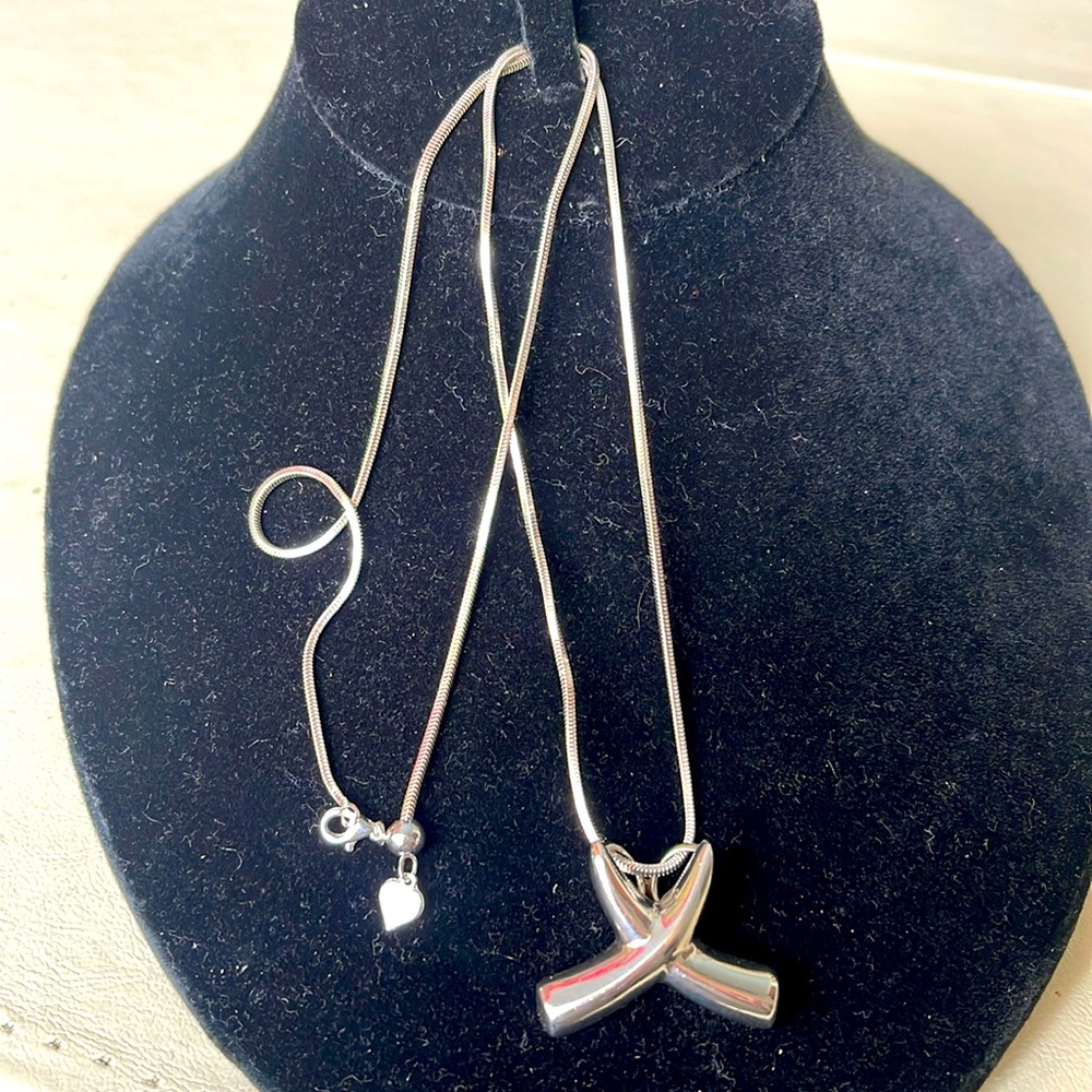 X silver# necklace#